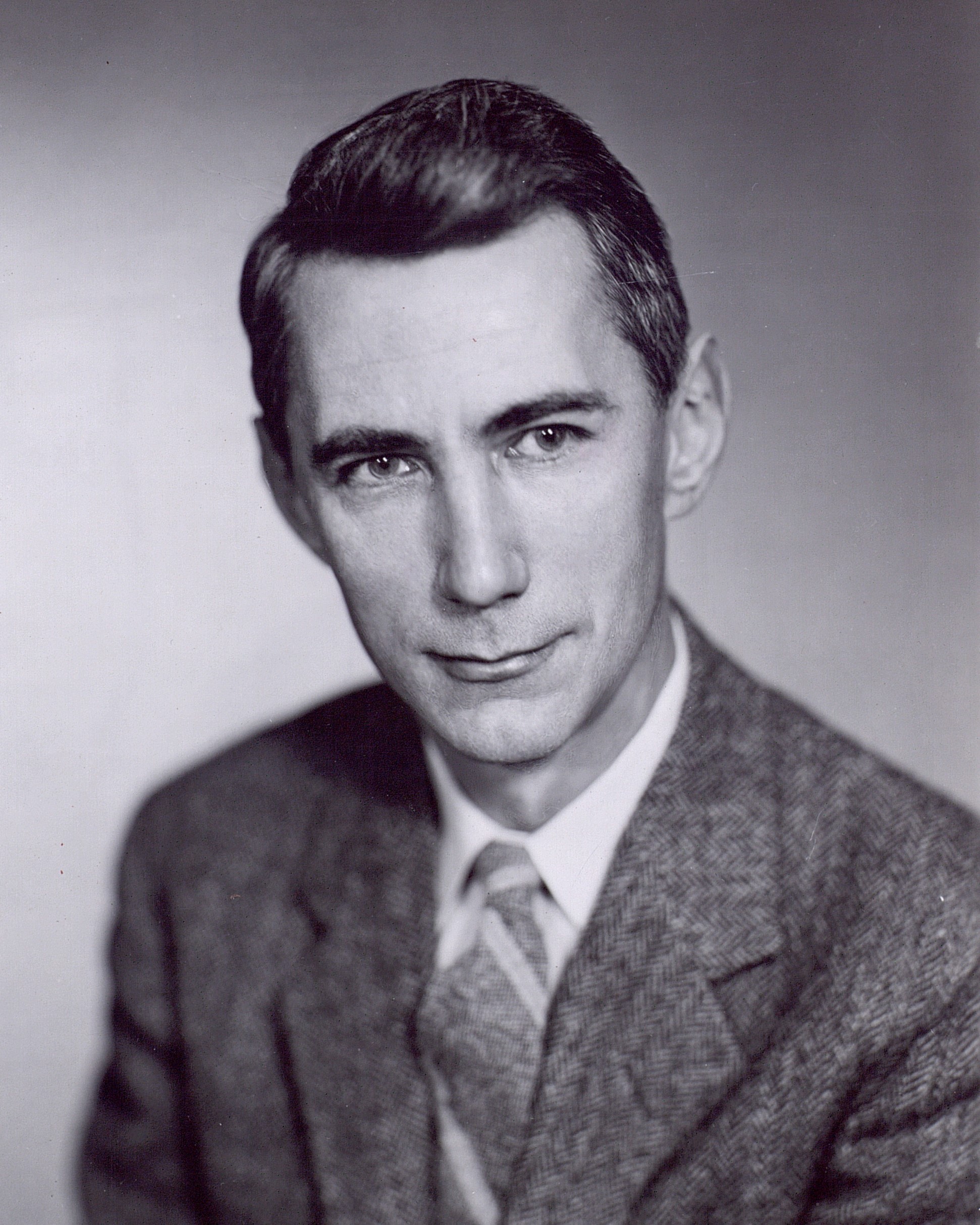 Black-and-white portrait of Claude Shannon